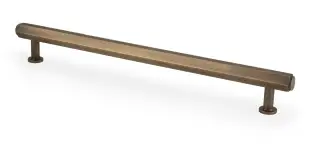 AW830-224-AB - Alexander & Wilks Vesper Hex T-Bar Cabinet Pull - Antique Brass - 224mm c&sol;c