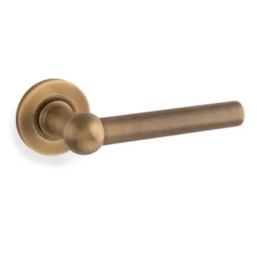 Click Here To Enlarge This Photo Of AW250AB - Alexander & Wilks Siskin Lever on Round Rose - Antique Brass