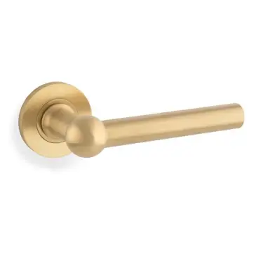 Click Here To Enlarge This Photo Of AW250SBPVD - Alexander & Wilks Siskin Lever on Round Rose - Satin Brass PVD
