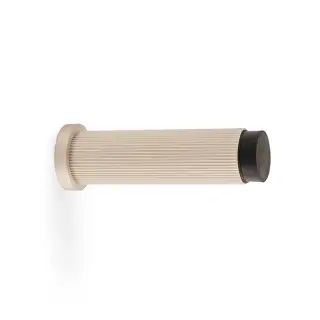 AW602-75-SN - Alexander & Wilks Projection Cylinder Doorstop Reeded 75x20mm - Satin Nickel