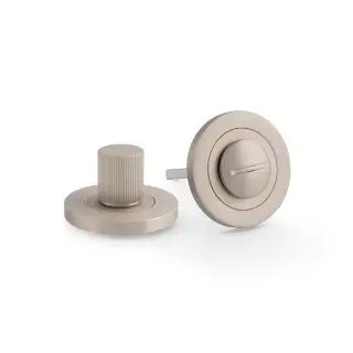 AW792SN - Alexander & Wilks Thumbturn & Release Reeded on 50x6mm Rose - Satin Nickel