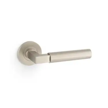 Click Here To Enlarge This Photo Of AW201SN - Alexander & Wilks Hurricane Lever Plain on 50x6mm Rose - Satin Nickel