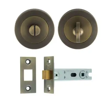 Click Here To Enlarge This Photo Of UDP&sol;BATH30&sol;AB Carlisle Brass Antique Brass Bathroom  Pack with Matching Turn & Release and 76mm Tubular Deadbolt