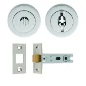 UDP&sol;BATH30&sol;CP Carlisle Brass Polished Chrome Bathroom  Pack with Matching Turn & Release and 76mm Tubular Deadbolt