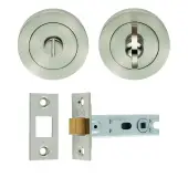 UDP&sol;BATH30&sol;SN Carlisle Brass Satin Nickel Bathroom  Pack with Matching Turn & Release and 76mm Tubular Deadbolt