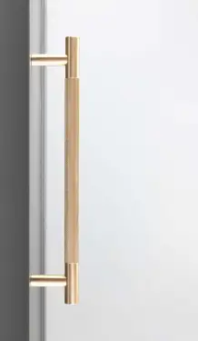 Click Here To Enlarge This Photo Of JV1800SB Frelan Hardware Jedo 'Bari' 300mm x 19mm Knurled Pull Handle - Satin Brass &lpar;Bolt Through Fixing&rpar;