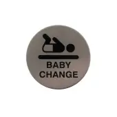 Atlantic - AS75BCASSS 'Baby' Change Disc Sign 75mm &lpar;Self Adhesive&rpar; - Satin Stainless Steel