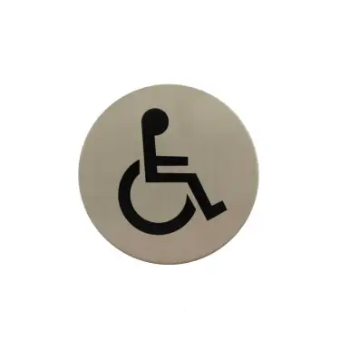 Click Here To Enlarge This Photo Of Atlantic - AS75DASSS 'Disabled' Disc Sign 75mm &lpar;Self Adhesive&rpar; - Satin Stainless Steel