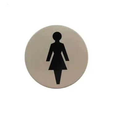 Click Here To Enlarge This Photo Of Atlantic - AS75FASSS 'Female' Disc Sign 75mm &lpar;Self Adhesive&rpar; - Satin Stainless Steel