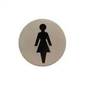 Atlantic - AS75FASSS 'Female' Disc Sign 75mm &lpar;Self Adhesive&rpar; - Satin Stainless Steel