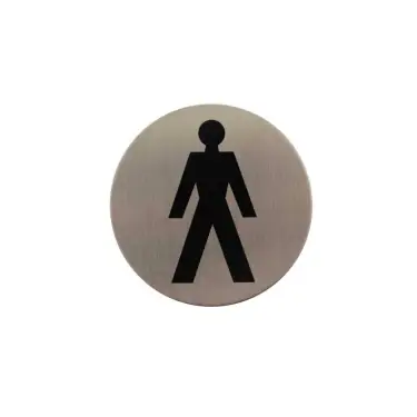 Click Here To Enlarge This Photo Of Atlantic - AS75MASSS 'Male' Disc Sign 75mm &lpar;Self Adhesive&rpar; - Satin Stainless Steel