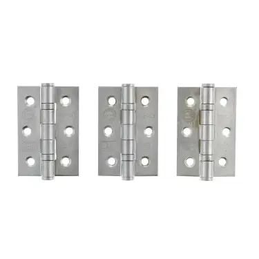 Click Here To Enlarge This Photo Of Atlantic - A2H322SC&lpar;3&rpar; Grade 7 CE Fire Rated Ball Bearing Hinges 3" x 2" x 2mm - Satin Chrome &lpar;Pack of 3&rpar;