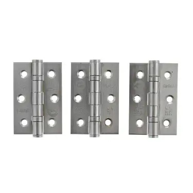 Click Here To Enlarge This Photo Of Atlantic - A2H322SSS&lpar;3&rpar; Grade 7 CE Fire Rated Ball Bearing Hinges 3" x 2" x 2mm - Satin Stainless Steel &lpar;Pack of 3&rpar;