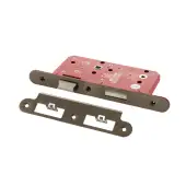 Atlantic - ALKDINRB60AB DIN &lpar;Radius&rpar; Bathroom lock 60mm Backset &lpar;78mm c&sol;c&rpar; - Antique Brass