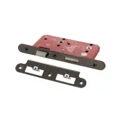 Atlantic - ALKDINRB60BN DIN &lpar;Radius&rpar; Bathroom lock 60mm Backset &lpar;78mm c&sol;c&rpar; - Black Nickel