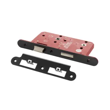 Click Here To Enlarge This Photo Of Atlantic - ALKDINRB60MB DIN &lpar;Radius&rpar; Bathroom lock 60mm Backset &lpar;78mm c&sol;c&rpar; - Matt Black