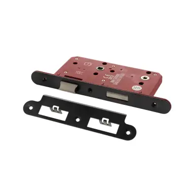 Click Here To Enlarge This Photo Of Atlantic - ALKDINRB60MBN DIN &lpar;Radius&rpar; Bathroom lock 60mm Backset &lpar;78mm c&sol;c&rpar; - Matt Gun Metal