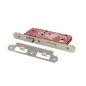 Atlantic - ALKDINRB60PSS DIN &lpar;Radius&rpar; Bathroom lock 60mm Backset &lpar;78mm c&sol;c&rpar; - Polished Stainless Steel