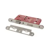 Atlantic - ALKDINRB60SC DIN &lpar;Radius&rpar; Bathroom lock 60mm Backset &lpar;78mm c&sol;c&rpar; - Satin Chrome