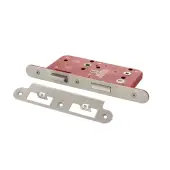 Atlantic - ALKDINRB60SSS DIN &lpar;Radius&rpar; Bathroom lock 60mm Backset &lpar;78mm c&sol;c&rpar; - Satin Stainless Steel
