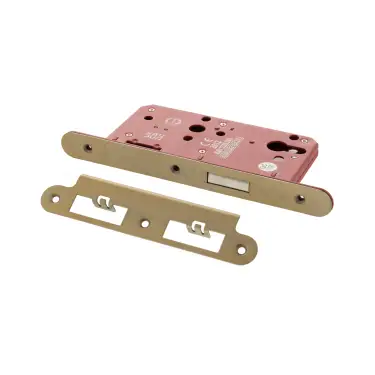 Click Here To Enlarge This Photo Of Atlantic - ALKDINRED60SB DIN &lpar;Radius&rpar; Euro Profile Deadlock 60mm Backset - Satin Brass