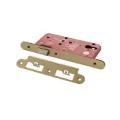Atlantic - ALKDINRL60SB DIN &lpar;Radius&rpar; Latch 60mm Backset - Satin Brass