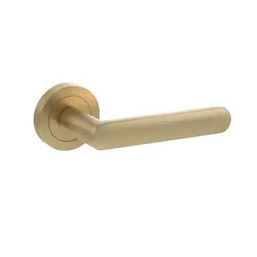 Click Here To Enlarge This Photo Of Atlantic - S42RSB STATUS 'Carolina' Lever on Round Rose &ndash; Satin Brass
