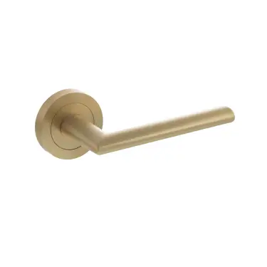Click Here To Enlarge This Photo Of Atlantic - S43RSB STATUS 'Alabama' Lever on Round Rose &ndash; Satin Brass