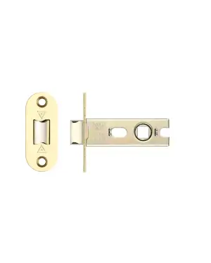 Click Here To Enlarge This Photo Of PRTL64FD-R-PVDPB - Zoo Hardware Project CE Fire Rated Tubular Latch 64mm &lpar;Radius Forend&rpar; PVD Stainless Brass