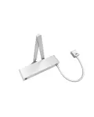 VDC-EMS03-HO&sol;SF-SR-SE - Zoo Hardware Vier Electro Magnetic Overhead Door Closer &lpar;Hold Open&sol;Swing Free&rpar; Fixed Power Size 3 with Standard Arm & Semi Radius Cover - Silver Finish
