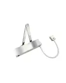 VDC-EMS05-HO&sol;SF-SQ-SSS - Zoo Hardware Vier Electro Magnetic Overhead Door Closer &lpar;Hold Open&sol;Swing Free&rpar; Fixed Power Size 5 with Standard Arm & Square Cover - Satin Stainless Steel Finish