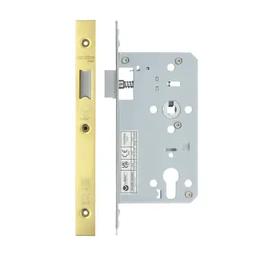 Click Here To Enlarge This Photo Of VDL0060-L-PVDG - Zoo Hardware Vier DIN Latch 60mm Backset with 2pc Square Forend - PVD Gold Finish