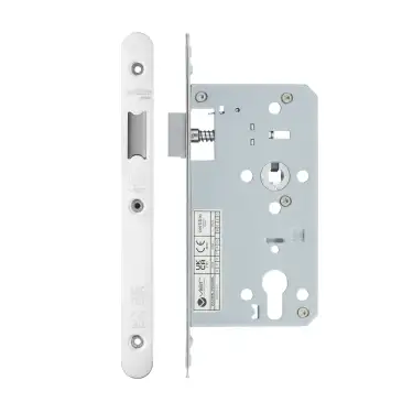 Click Here To Enlarge This Photo Of VDL0060-L-R-PSS - Zoo Hardware Vier DIN Latch 60mm Backset with 2pc Radius Forend - Polished Stainless Steel Finish