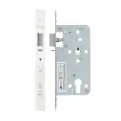 VDL7255-NL-PCW - Zoo Hardware Vier DIN Nightlatch 55mm Backset &lpar;72mm Centres&rpar; with 2pc Square Forend - Powder Coated White Finish