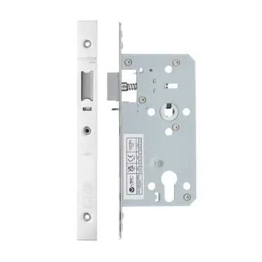 Click Here To Enlarge This Photo Of VDL7255-NL-PSS - Zoo Hardware Vier DIN Nightlatch 55mm Backset &lpar;72mm Centres&rpar; with 2pc Square Forend - Polished Stainless Steel Finish