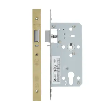 Click Here To Enlarge This Photo Of VDL7255-NL-PVDSB - Zoo Hardware Vier DIN Nightlatch 55mm Backset &lpar;72mm Centres&rpar; with 2pc Square Forend - PVD Satin Brass Finish