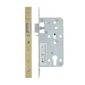 VDL7255-NL-PVDSB - Zoo Hardware Vier DIN Nightlatch 55mm Backset &lpar;72mm Centres&rpar; with 2pc Square Forend - PVD Satin Brass Finish