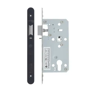 Click Here To Enlarge This Photo Of VDL7255-NL-R-PCB - Zoo Hardware Vier DIN Nightlatch 55mm Backset &lpar;72mm Centres&rpar; with 2pc Radius Forend - Powder Coated Black Finish