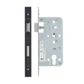 VDL7255-PCB - Zoo Hardware Vier DIN Euro Sashlock 55mm Backset &lpar;72mm Centres&rpar; with 2pc Square Forend - Powder Coated Black Finish