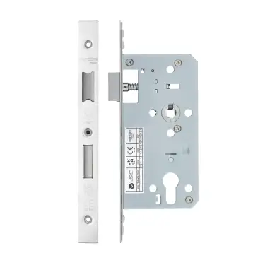 Click Here To Enlarge This Photo Of VDL7255-PSS - Zoo Hardware Vier DIN Euro Sashlock 55mm Backset &lpar;72mm Centres&rpar; with 2pc Square Forend - Polished Stainless Steel Finish