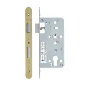 VDL7255-R-PVDSB - Zoo Hardware Vier DIN Euro Sashlock 55mm Backset &lpar;72mm Centres&rpar; with 2pc Radius Forend - PVD Satin Brass Finish