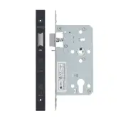VDL7260-NL-PCB - Zoo Hardware Vier DIN Nightlatch 60mm Backset &lpar;72mm Centres&rpar; with 2pc Square Forend - Powder Coated Black Finish