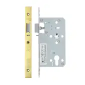 VDL7260-NL-PVDG - Zoo Hardware Vier DIN Nightlatch 60mm Backset &lpar;72mm Centres&rpar; with 2pc Square Forend - PVD Gold Finish