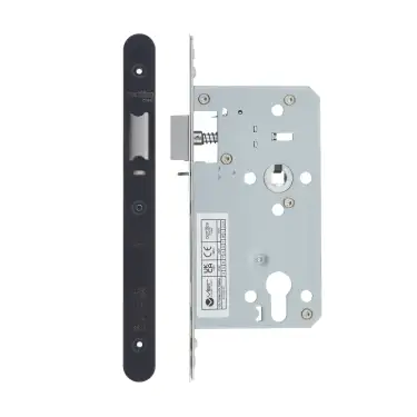 Click Here To Enlarge This Photo Of VDL7260-NL-R-PCB - Zoo Hardware Vier DIN Nightlatch 60mm Backset &lpar;72mm Centres&rpar; with 2pc Radius Forend - Powder Coated Black Finish