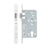 VDL7260-NL-R-PCW - Zoo Hardware Vier DIN Nightlatch 60mm Backset &lpar;72mm Centres&rpar; with 2pc Radius Forend - Powder Coated White Finish