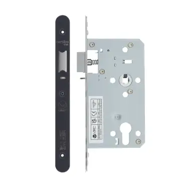 Click Here To Enlarge This Photo Of VDL7260-NL-R-PVDBLK - Zoo Hardware Vier DIN Nightlatch 60mm Backset &lpar;72mm Centres&rpar; with 2pc Radius Forend - PVD Black Finish