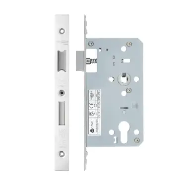 Click Here To Enlarge This Photo Of VDL7260-PSS - Zoo Hardware Vier DIN Euro Sashlock 60mm Backset &lpar;72mm Centres&rpar; with 2pc Square Forend - Polished Stainless Steel Finish
