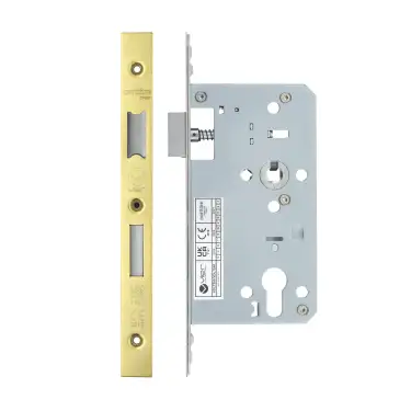 Click Here To Enlarge This Photo Of VDL7260-PVDG - Zoo Hardware Vier DIN Euro Sashlock 60mm Backset &lpar;72mm Centres&rpar; with 2pc Square Forend - PVD Gold Finish