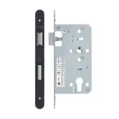 VDL7260-R-PCB - Zoo Hardware Vier DIN Euro Sashlock 60mm Backset &lpar;72mm Centres&rpar; with 2pc Radius Forend - Powder Coated Black Finish