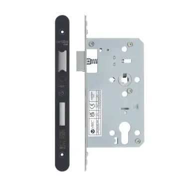 Click Here To Enlarge This Photo Of VDL7260-R-PVDBLK - Zoo Hardware Vier DIN Euro Sashlock 60mm Backset &lpar;72mm Centres&rpar; with 2pc Radius Forend - PVD Black Finish
